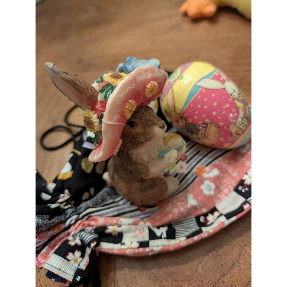 Spring Bunny Decor Bundle: Handcrafted Style Resin Rabbit, Traditional Paper... - Picture 10 of 10